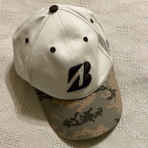Bridgestone Golf Unisex White Green Camo Baseball Cap Hat Size One Size
